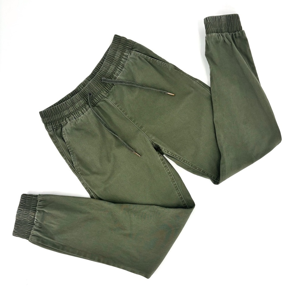 Retrod Army Green Pull-On Jogger Style Elastic Waist and Cuffs Ankle Pants, XS
